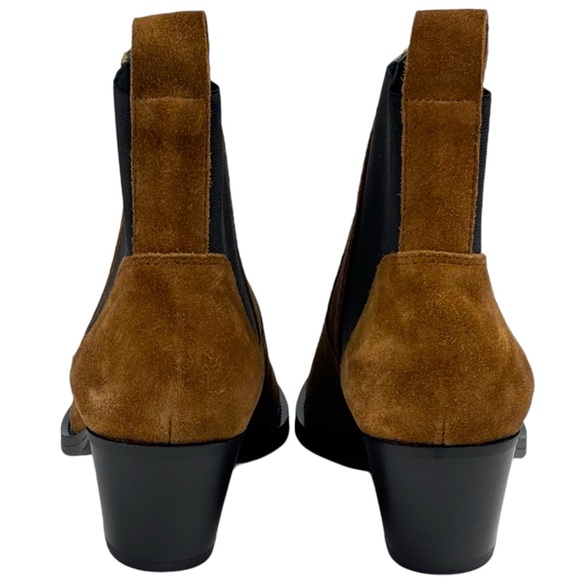 NWOT EVERLANE THE WESTERN RUSSET BROWN SUEDE LEATHER SLIP ON HEELED ANKLE BOOTS - Picture 7 of 14